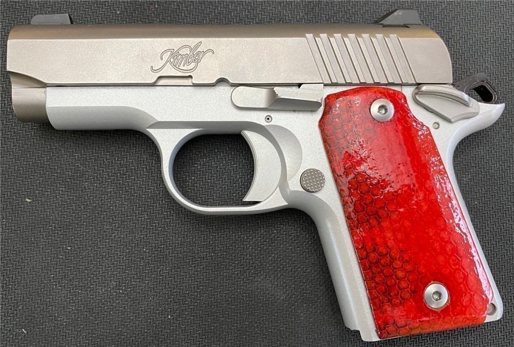 Genuine Red Sea Snake skin grips for Kimber Micro 9 9mm pistol GRIPS ONLY-img-0