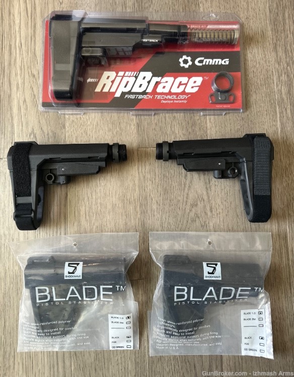 CMMG RipBrace Receiver Extension and Brace Kit, with other braces lot of 5!-img-0
