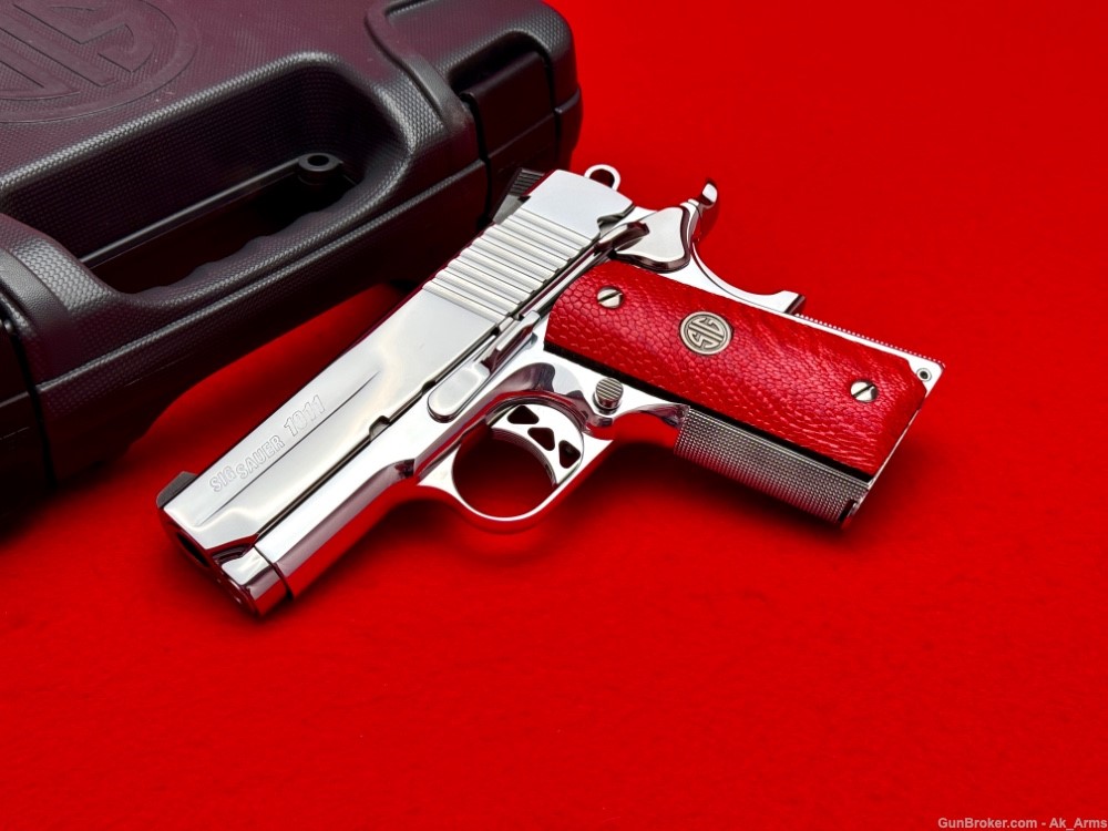 Sig Sauer Ultra Compact 1911 .45ACP *BREATHTAKING BRIGHT STAINLESS*-img-0
