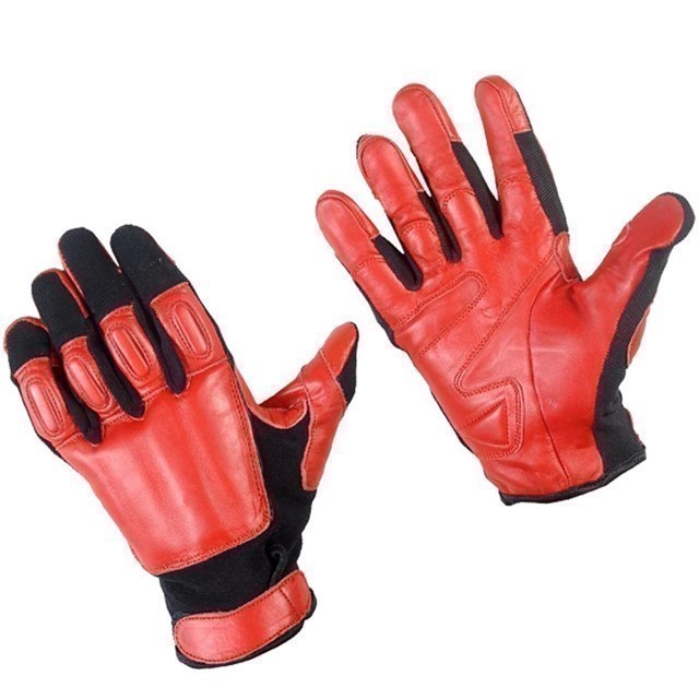 XL Sap Gloves - Red Leather and Black Neoprene-img-2