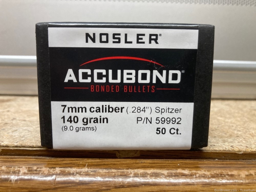 Nosler Accubond 7mm 140 GR .284” Spitzer #59992 50 Ct-img-0