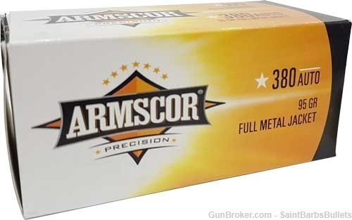 Armscor 380 ACP 95 Grain FMJ  -100 Rounds-img-0