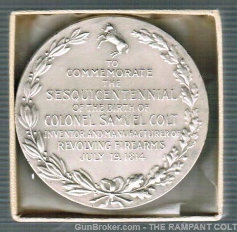 1814-1964 Colonel Samuel Colt Silver Plate Medal-img-1