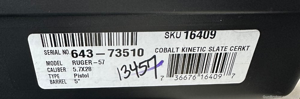Ruger 57 5.7x28mm 5" Barrel Cobalt Kinetic Slate Cerakote-img-3