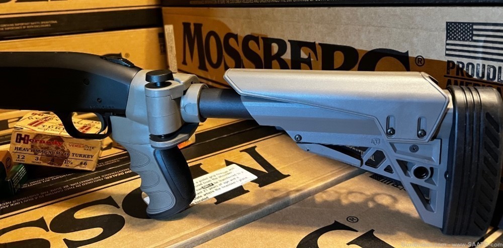 Mossberg Tactical Defense Riot Assault 12ga Shotgun GREY Side Folding Stock-img-3