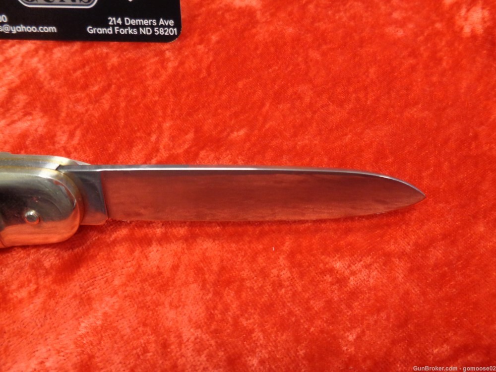 Boker Tree Brand Classic Lever Lock Stag Handle Switch Blade Knife Germany -img-5