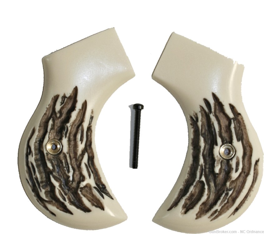 Ruger Lightning Nickel Backstrap With Jigged Bone Or Choice Grips-img-3