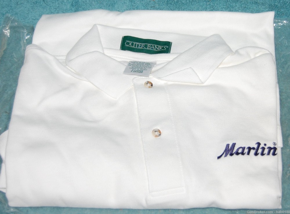 Marlin Firearms Polo Type White Shirt XL Outer Banks New-img-0