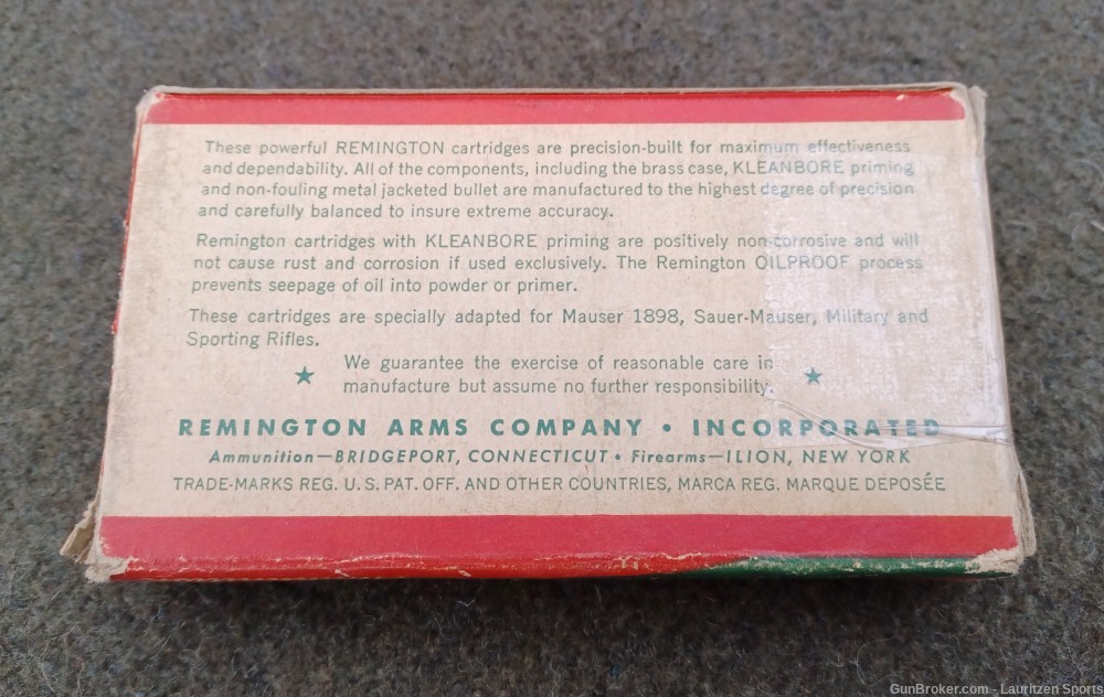 Unopened Box Remington Kleanbore 8mm Mauser Hi-Speed 170 Grn SP-20rds-img-2