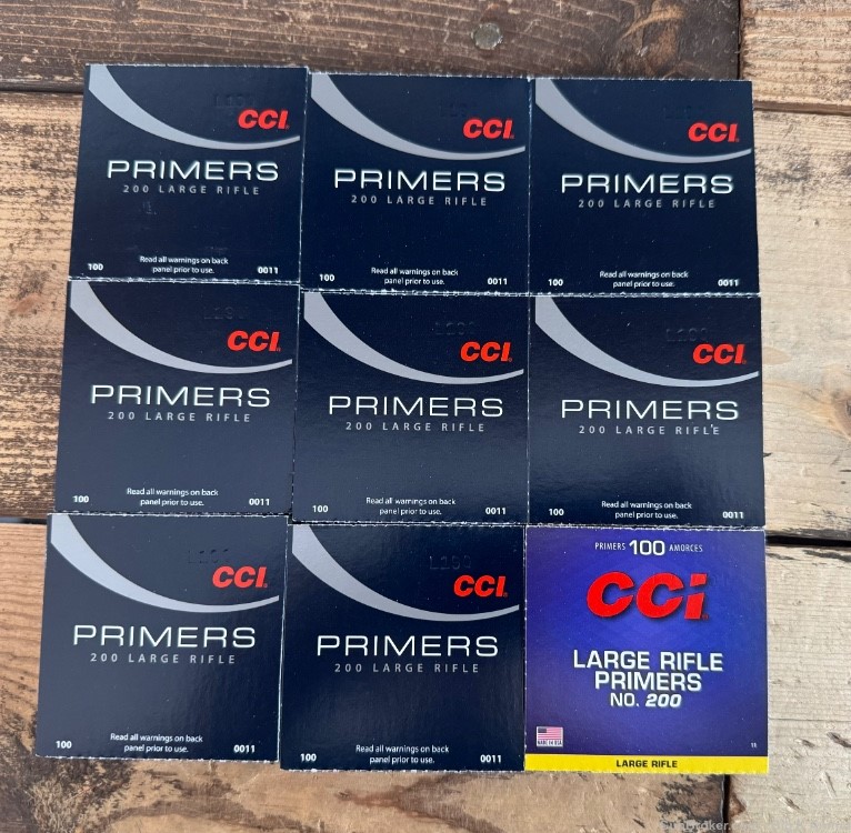 No. 200 Large Rifle CCI Primers (900 count)  9 sleeves of 100 No CC Fees-img-1