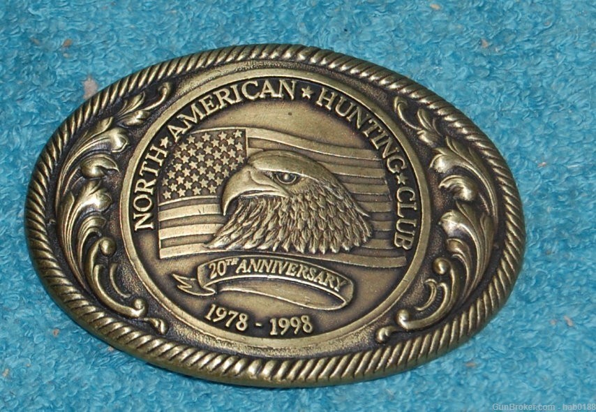 North American Hunting Club 20th Anniversary Belt Buckle 1978-1998-img-0