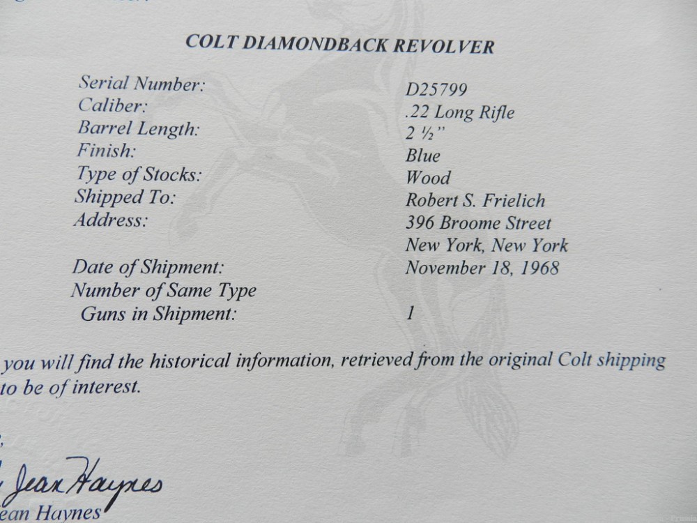 Colt Diamondback 22 Caliber 2 1/2" Blue NIB-img-16