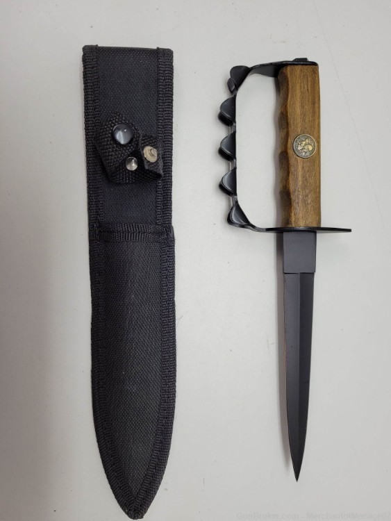 US Army Bicentennial Commemorative Trench Knife w belt sheath  belt knife -img-2