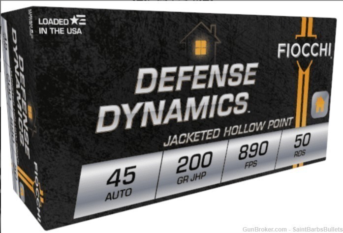 Fiocchi Defense Dynamics .45 ACP 200 Grain JHP - 50 Rounds-img-0