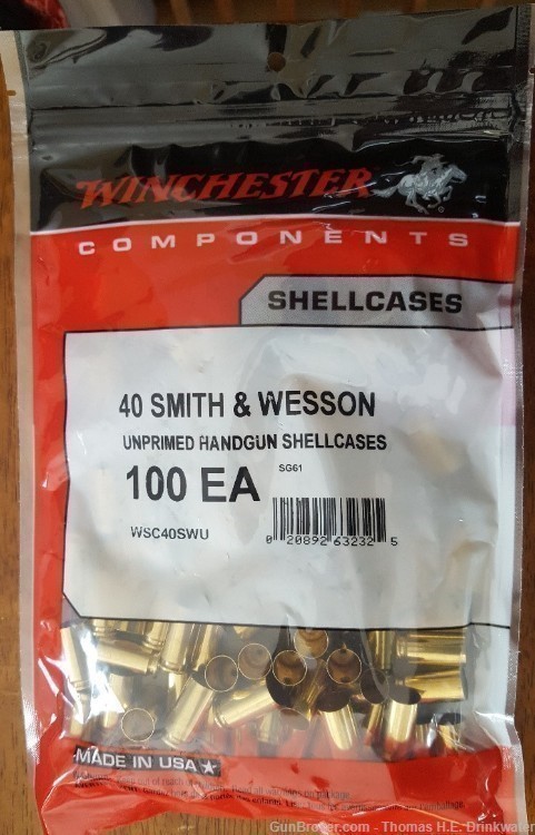 40 S&W Winchester Unprimed brass-img-0