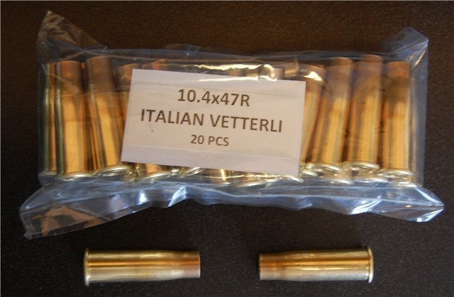 10.4x47R Italian Vetterli Brass Boxer Casings (20)-img-0