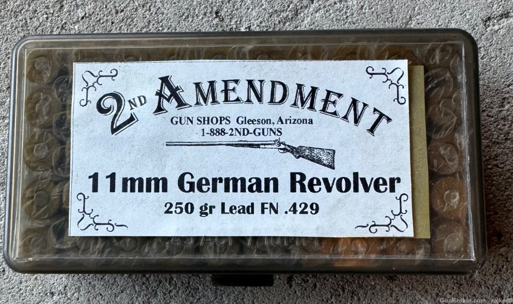 Great 11mm German service revolver ammo 50 rounds 250 grain-img-0