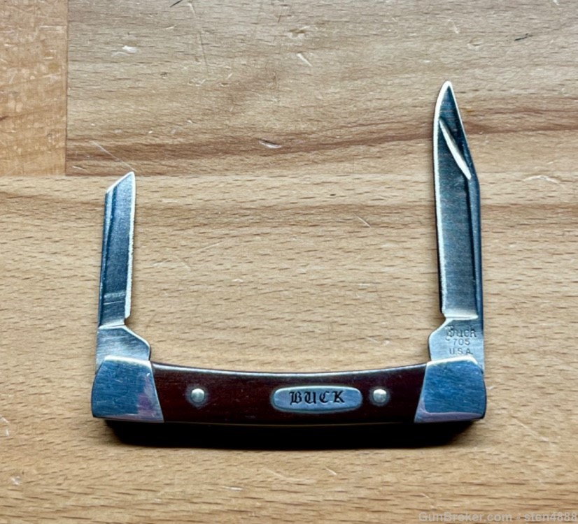 Buck 705 Amigo / Pony Pre-1986 Rosewood Handle 2-blade Pen Knife-img-0