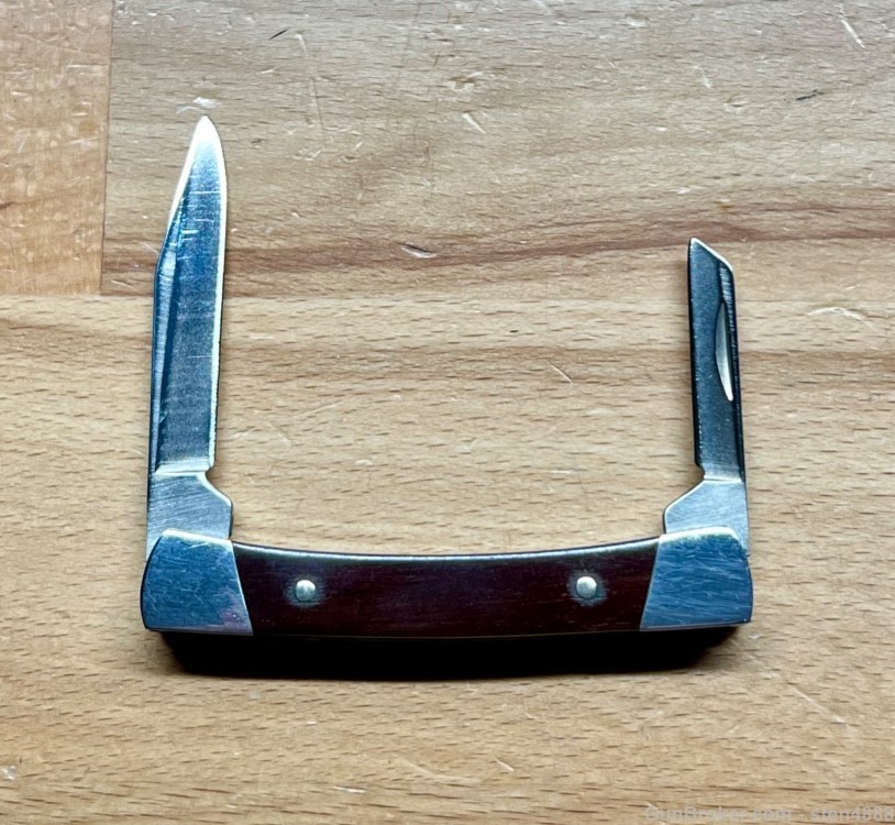 Buck 705 Amigo / Pony Pre-1986 Rosewood Handle 2-blade Pen Knife-img-3