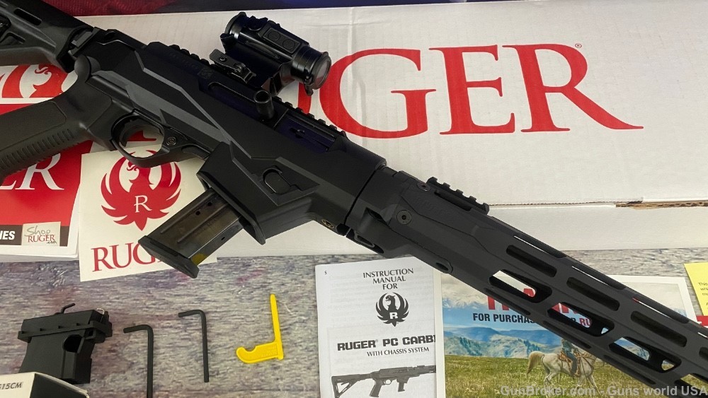 Ruger pistol caliber carbine PC 9mm with a Holosun red dot -img-2