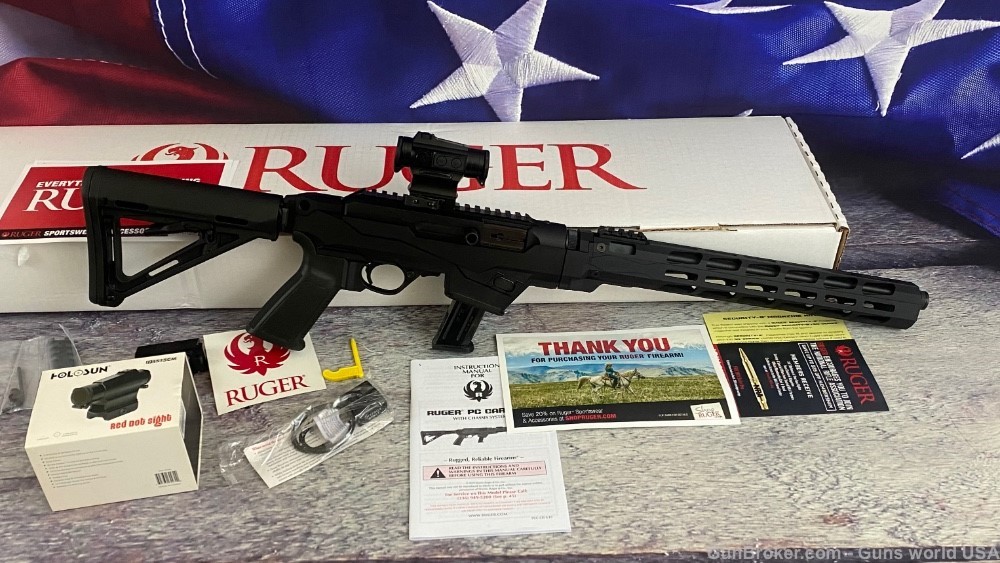 Ruger pistol caliber carbine PC 9mm with a Holosun red dot -img-16