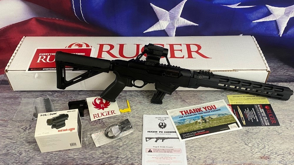 Ruger pistol caliber carbine PC 9mm with a Holosun red dot -img-15