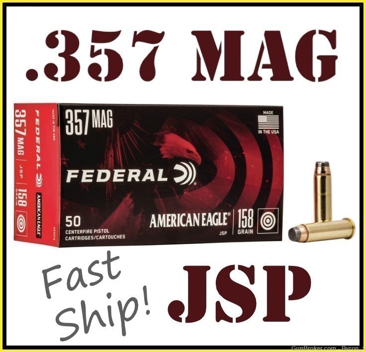 50rds Federal AE .357 Magnum 158 grains JSP self defense AE357A + FAST SHIP-img-0