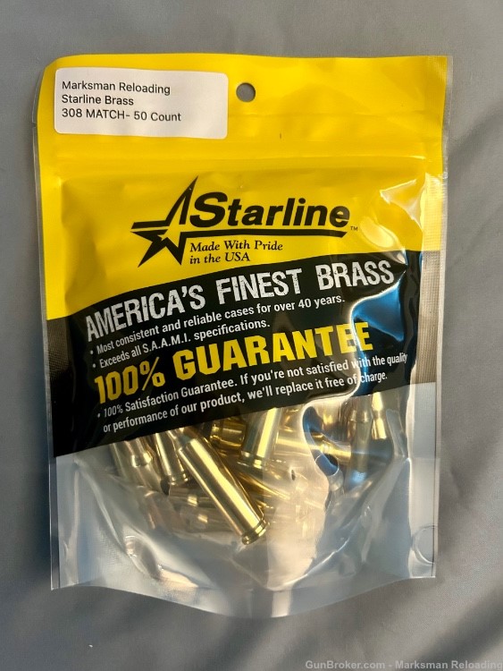 Starline 308 MATCH SRP brass, 308 Win Small Rifle Primer Brass- 50 count-img-1