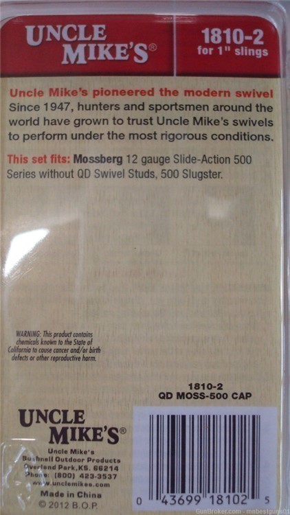 Mossberg 500 12 GA QD Magazine Cap Swivel Kit by Uncle Mike's 1810-2-img-1