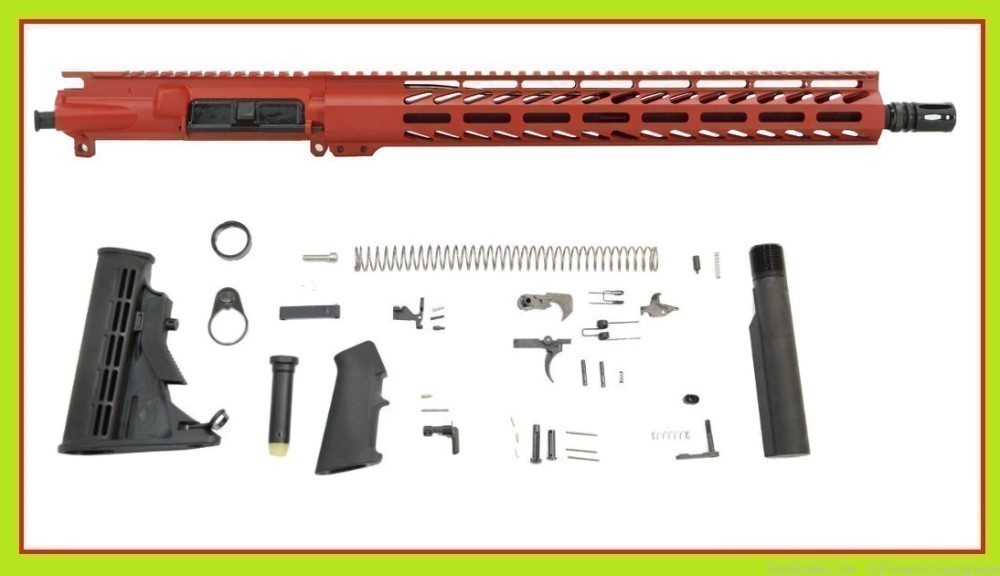 AR-15 5.56mm 16" SMITH & WESSON RED Complete Rifle Parts Kit w/ MLOK-img-0