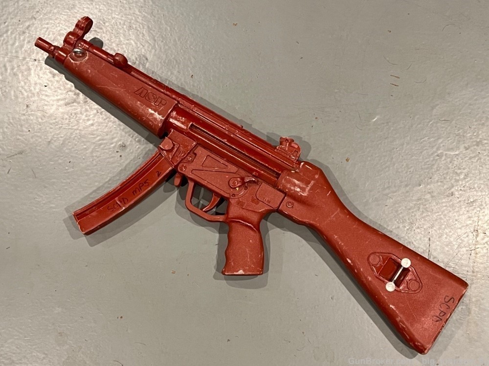 MP5 Dummy Gun - Fake Red ASP SMG for Police Training H&K 9mm SP5 MP5k -img-4