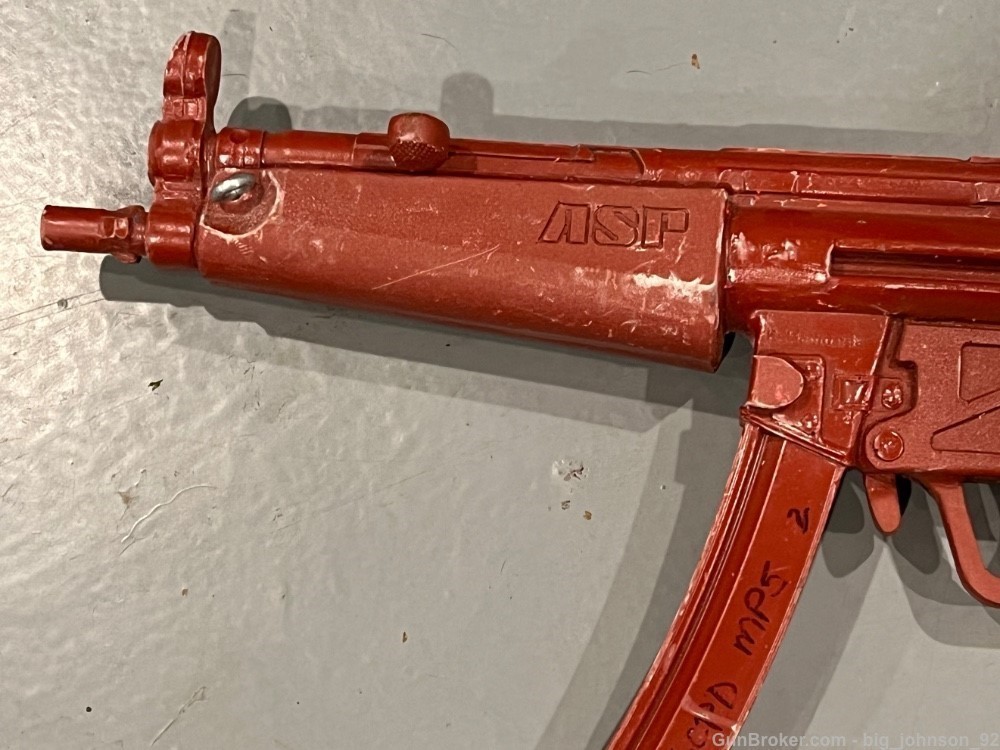MP5 Dummy Gun - Fake Red ASP SMG for Police Training H&K 9mm SP5 MP5k -img-7