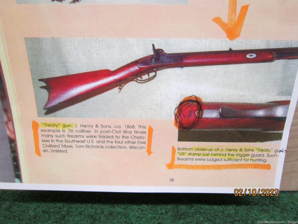 PERCUSSION HAWKEN STYLE ORIGINAL TRAIL OF TEARS TREATY RIFLE  BY  J. HENRY-img-20