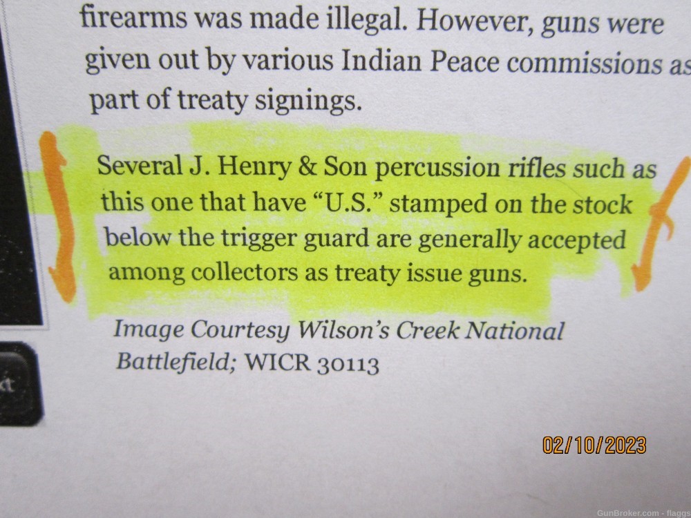 PERCUSSION HAWKEN STYLE ORIGINAL TRAIL OF TEARS TREATY RIFLE  BY  J. HENRY-img-17