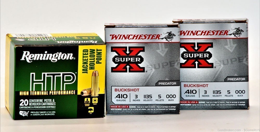410+45LC COMBO Winchester 3 In 410 Predator + Rem HTP 230gr HTP JHP 45 LC-img-0