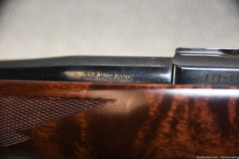 Ruger Model 77 rifle 338 Magnum 25 inch BBL with GREAT Wood.  1990's-img-9