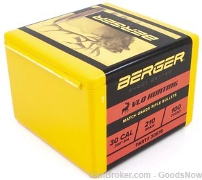 Berger 30 Cal 210 Gr VLD Hunting Bullets 308 7.62 210gr Grain Part 30515-img-0