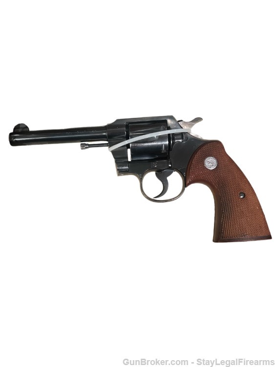 Colt Official 5" Police 38 cal made in 1930 - in Custom Walnut Box-img-5