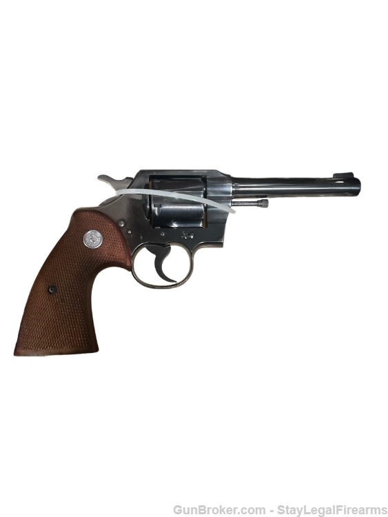 Colt Official 5" Police 38 cal made in 1930 - in Custom Walnut Box-img-4