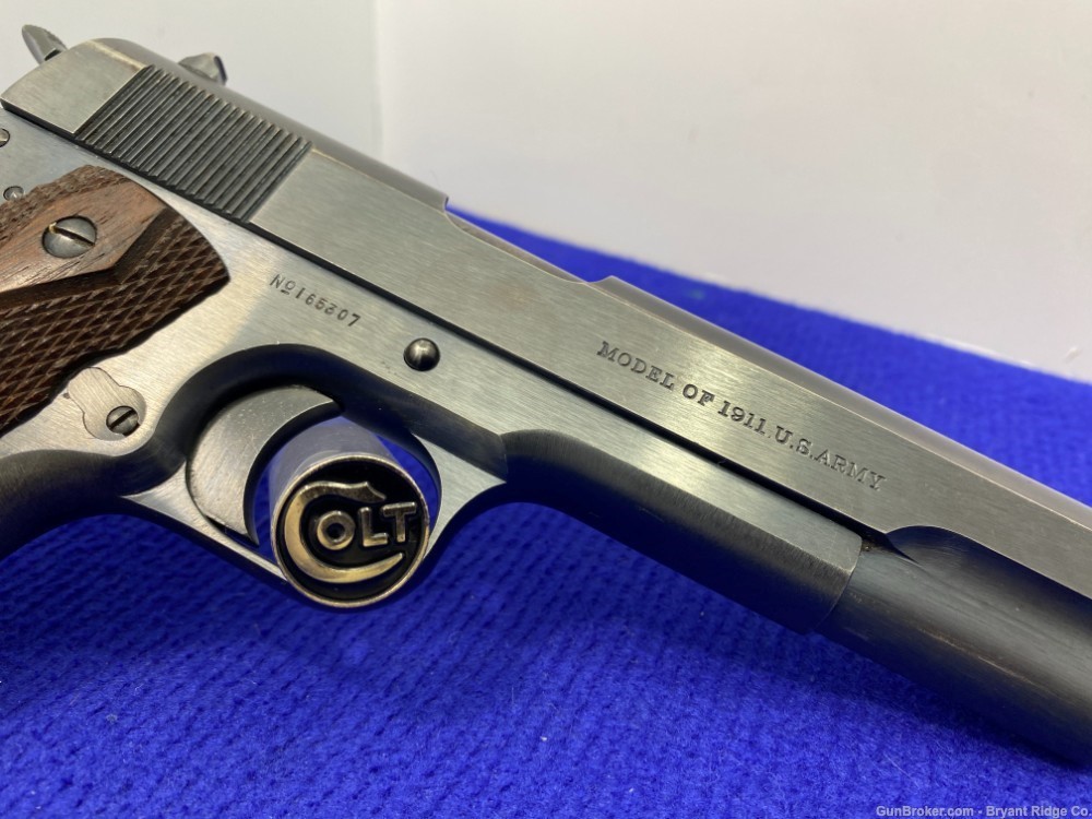 1917 Colt 1911 Military .45ACP Blue 5" *DESIRABLE WWI MILITARY PISTOL*-img-12