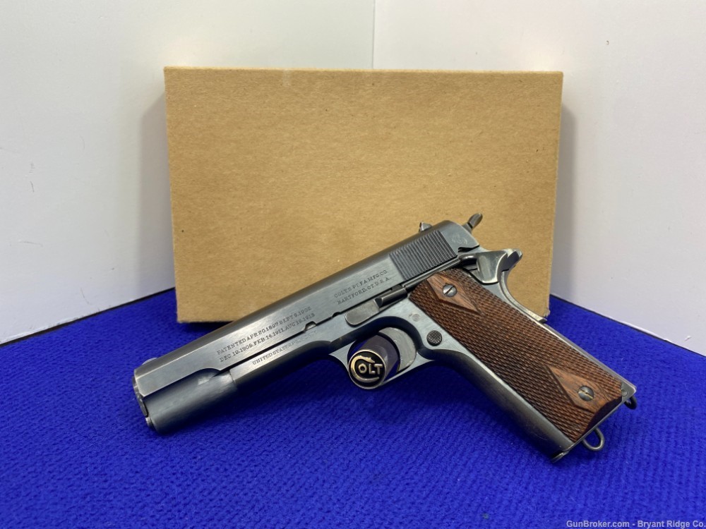 1917 Colt 1911 Military .45ACP Blue 5" *DESIRABLE WWI MILITARY PISTOL*-img-0