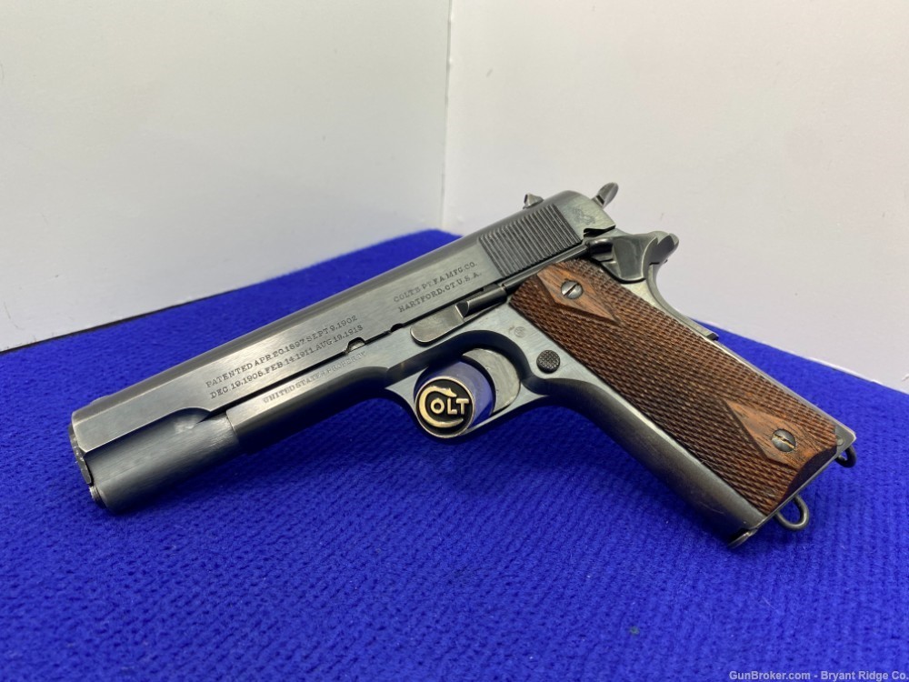 1917 Colt 1911 Military .45ACP Blue 5" *DESIRABLE WWI MILITARY PISTOL*-img-3