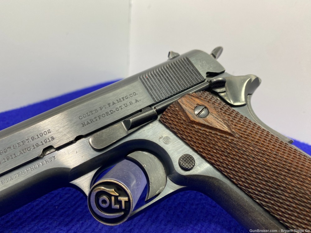 1917 Colt 1911 Military .45ACP Blue 5" *DESIRABLE WWI MILITARY PISTOL*-img-5