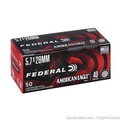 Federal American Eagle 5.7x28mm 40 Gr Total Metal Jacket - 50 Rounds Box-img-0
