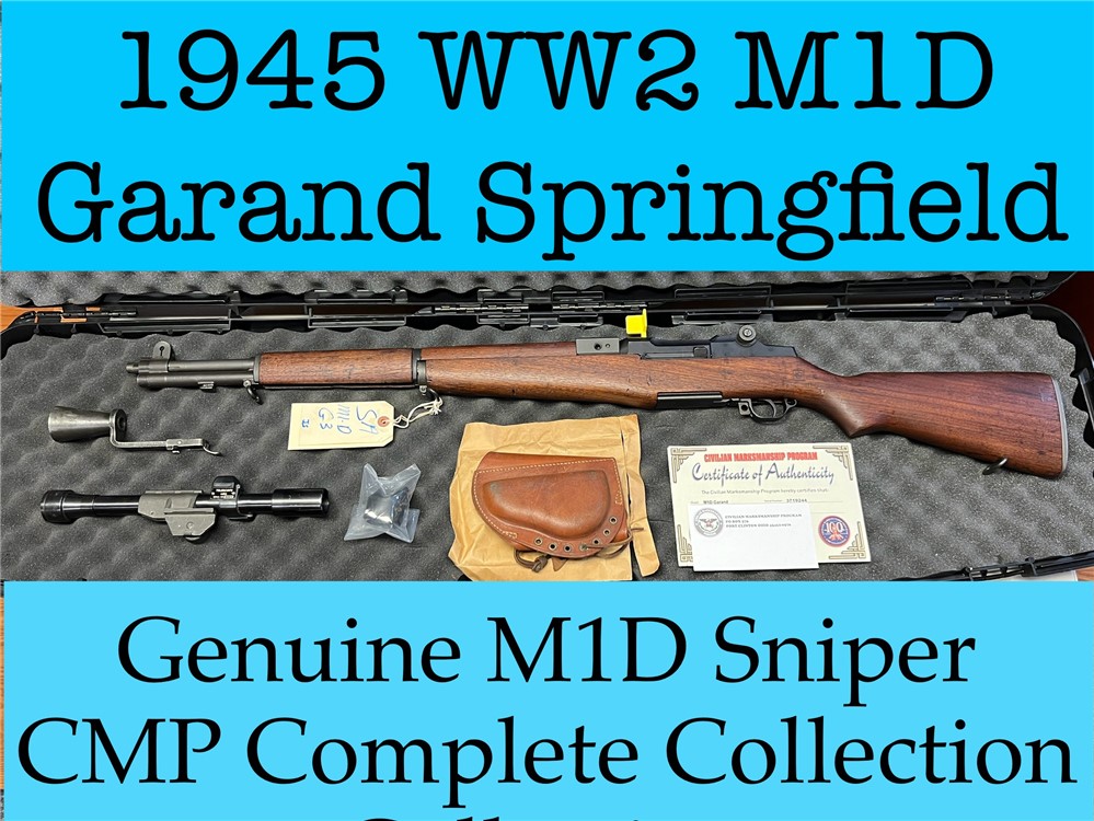 M1 Garand M1D Springfield REAL SNIPER RIFLE 30-06 CMP CERTIFIED USGI-img-0