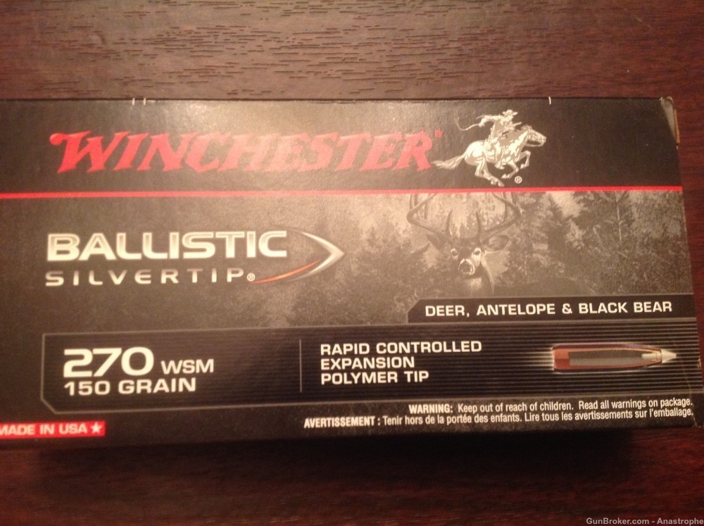270 WSM Winchester Silvertip 150 grain ammunition ammo-img-0