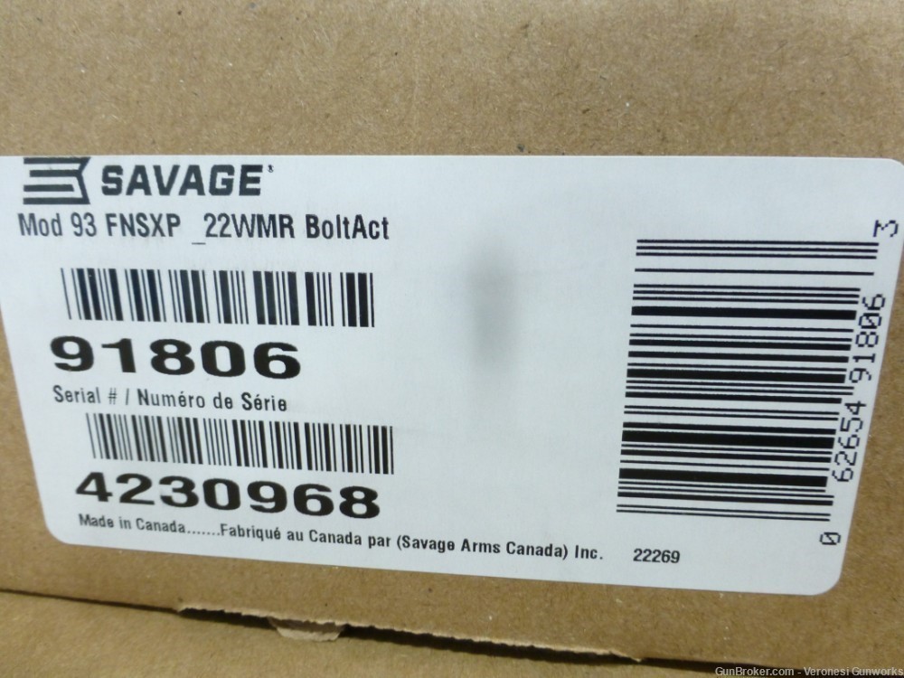 NIB Savage Model 93 Rifle 22 WMR 21" Black Synthetic 91806-img-7