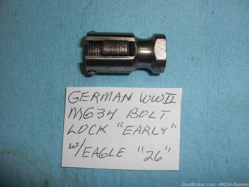 German WWII MG34 Bolt Lock w/ Eagle 26 - Early Type-img-0