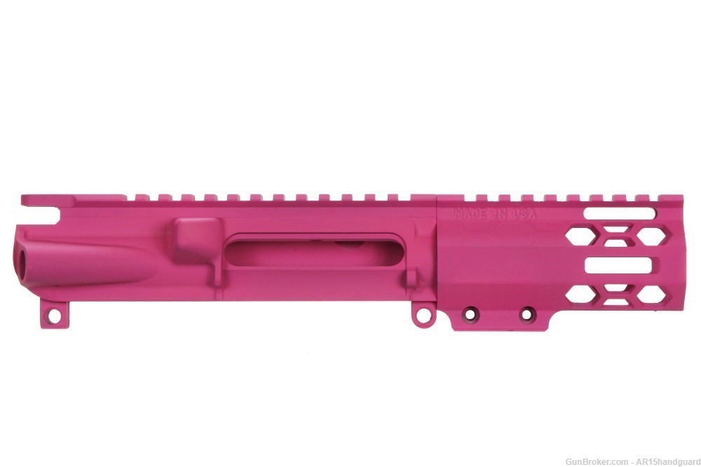 AR15 Stripped upper | Cerakote Pink | 4.2" MLOK Handguard Combo MADE IN USA-img-0