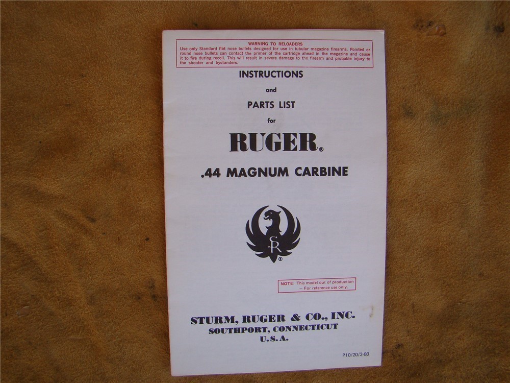 RUGER 44 MAGNUM CARBINE MANUAL-img-0